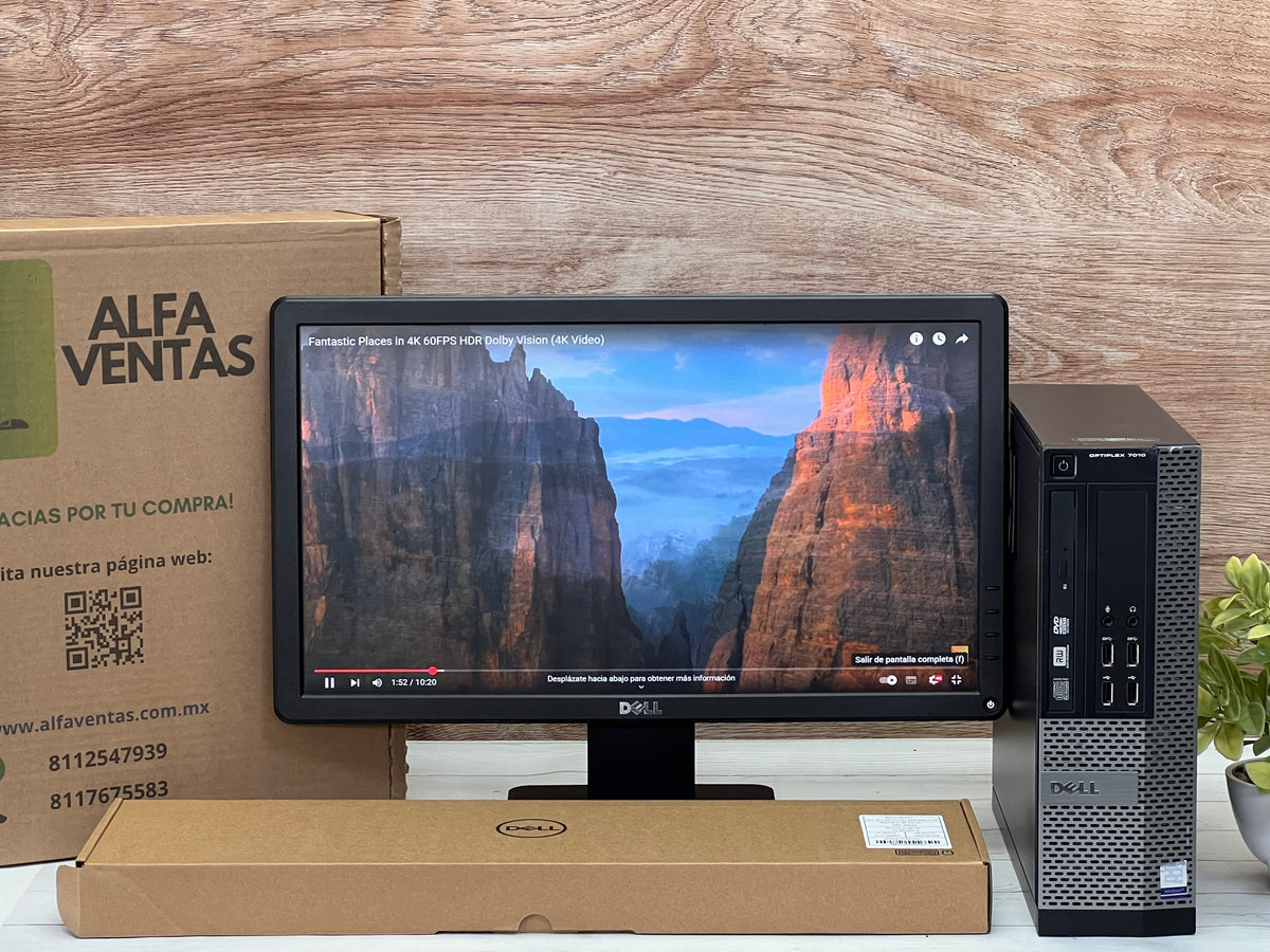 Computadora Dell Optiplex 7010 SFF Core i5 3era Gen SSD 240gb RAM 8GB Monitor DELL 19" WIFI