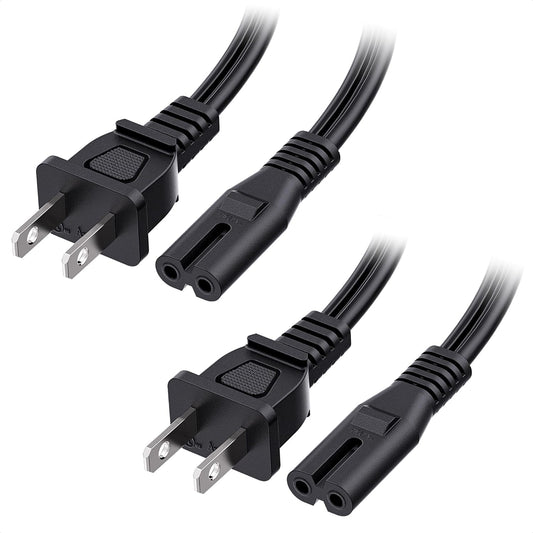 Cable de alimentación de 2 clavijas, Universal para TV, Xbox One, Impresoras etc