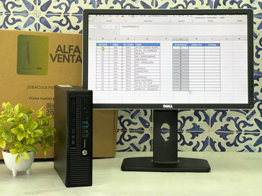 Computadora HP ProDesk 800 G1 USFF Core i5 4ta Gen 8GB RAM SSD 480GB + Monitor Dell 22” + Teclado y Mouse