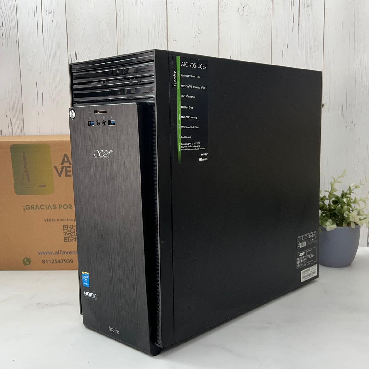 CPU Acer TC-705 Core i7 4ta Gen SSD  480GB RAM 8GB Windows 10