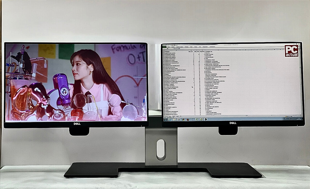 2 Monitores Dell 22” Full HD + Base Dual Original Dell MDS14  | Setup Profesional Oficina