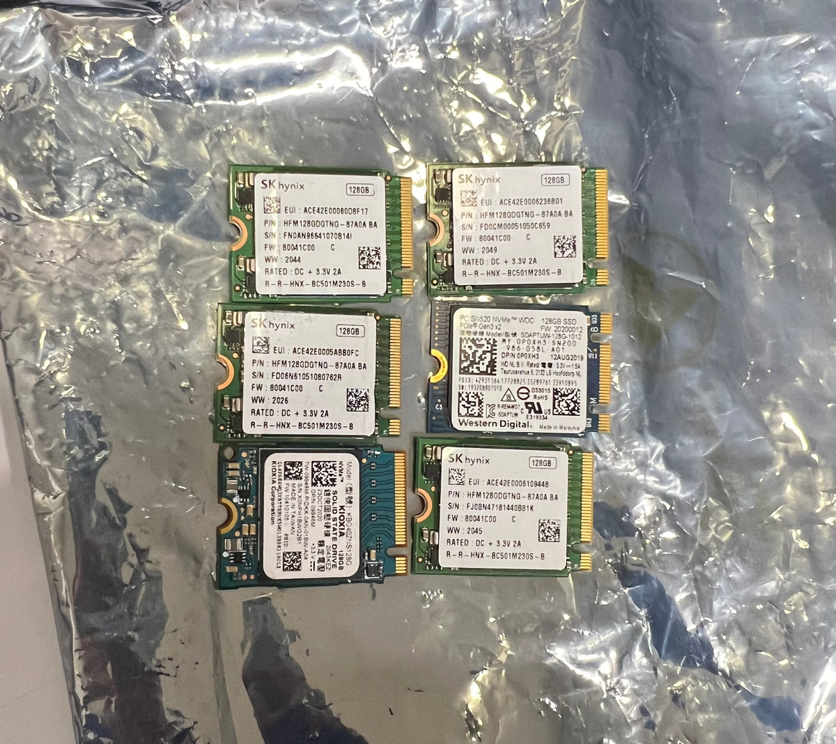 SSD 128GB M.2 2230 PCIe NVMe SKhynix, Kioxia, WD