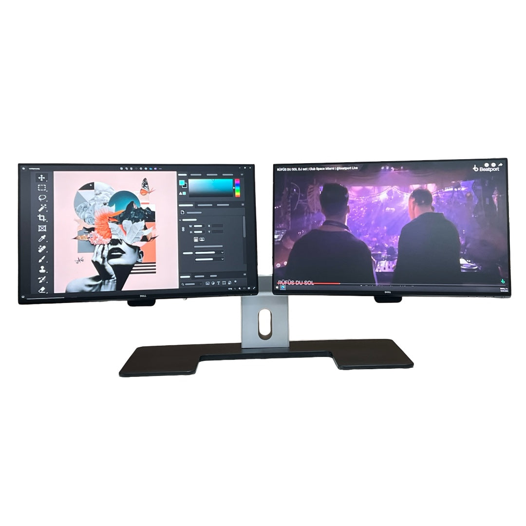2 Monitores Dell 24” Full HD HDMI + Base Dual  | Setup Profesional Oficina / Trading