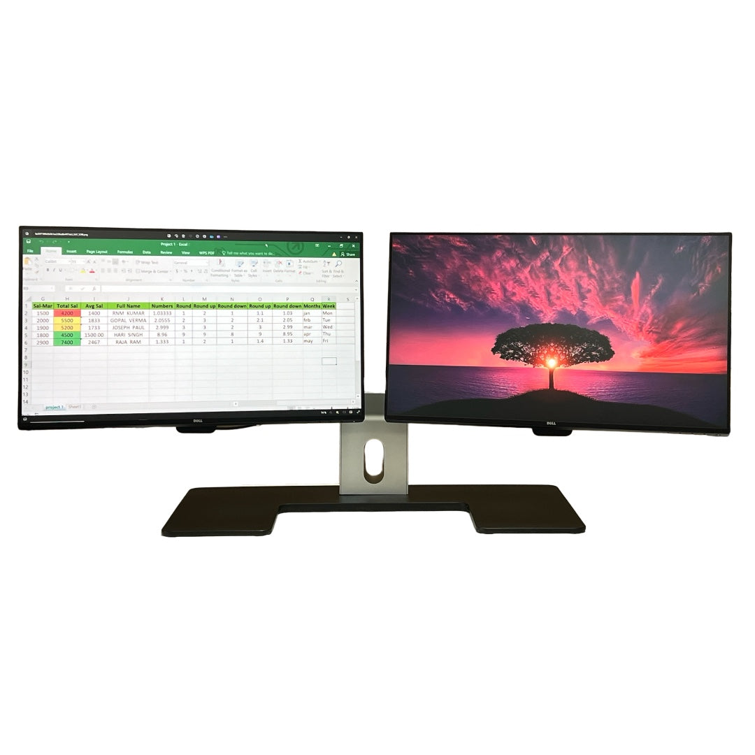 2 Monitores Dell 24” Full HD HDMI + Base Dual  | Setup Profesional Oficina / Trading