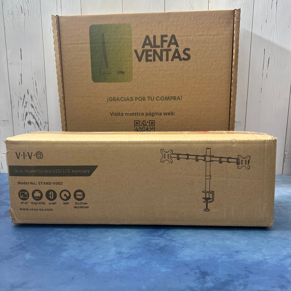 Soporte de Escritorio Doble para Monitores VIVO STAND-V002