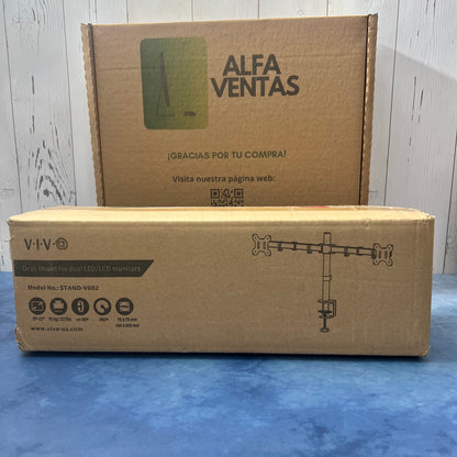 Soporte de Escritorio Doble para Monitores VIVO STAND-V002
