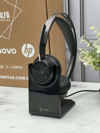 Audifonos Poly Voyager Focus 2  Inalámbrico Bluetooth Con Micrófono (BASE CON CABLE  TIPO C )