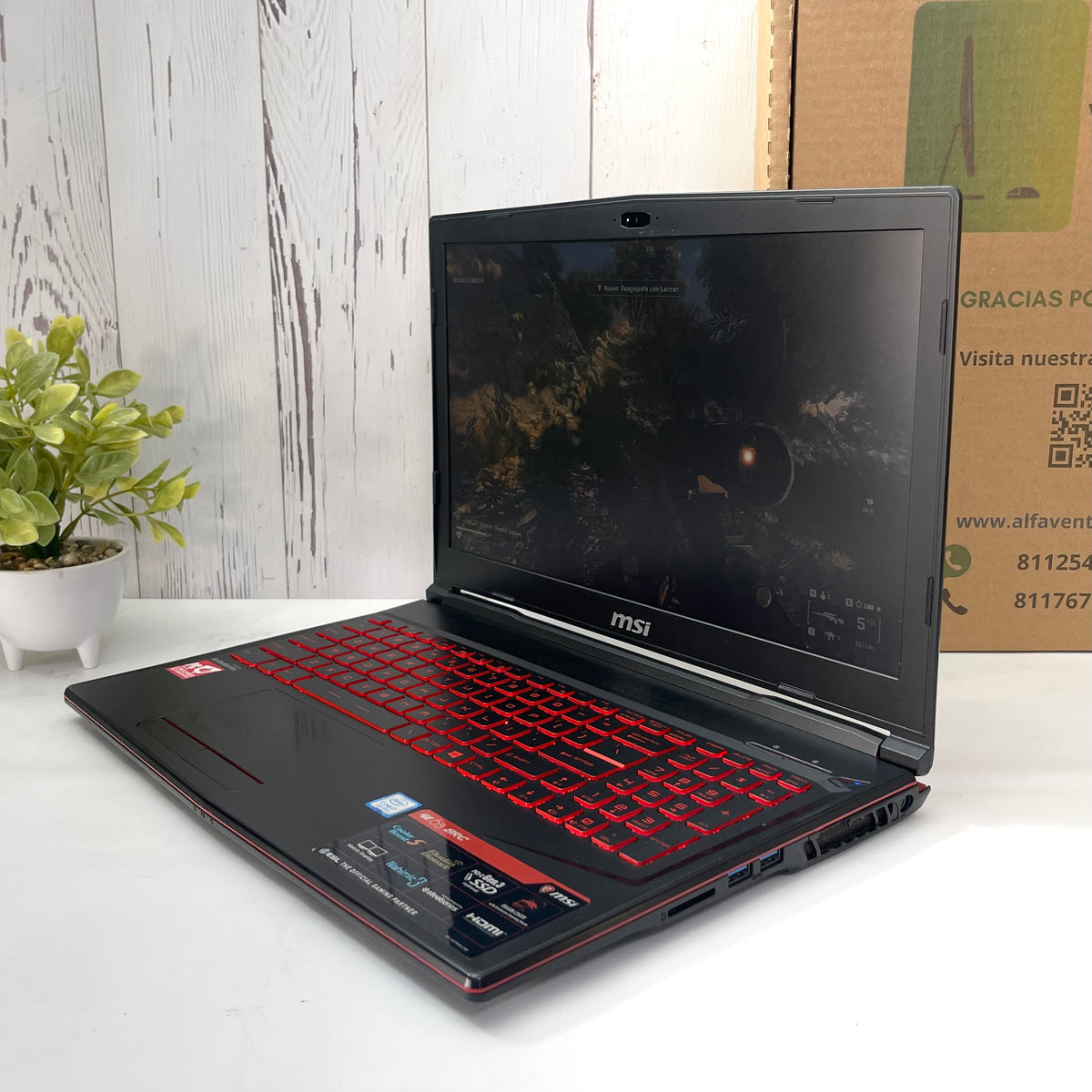 Laptop Gamer MSI GL63 8RC | Core i7 8va Gen | 16GB RAM | SSD 480GB | GTX 1050 4GB | Clase B