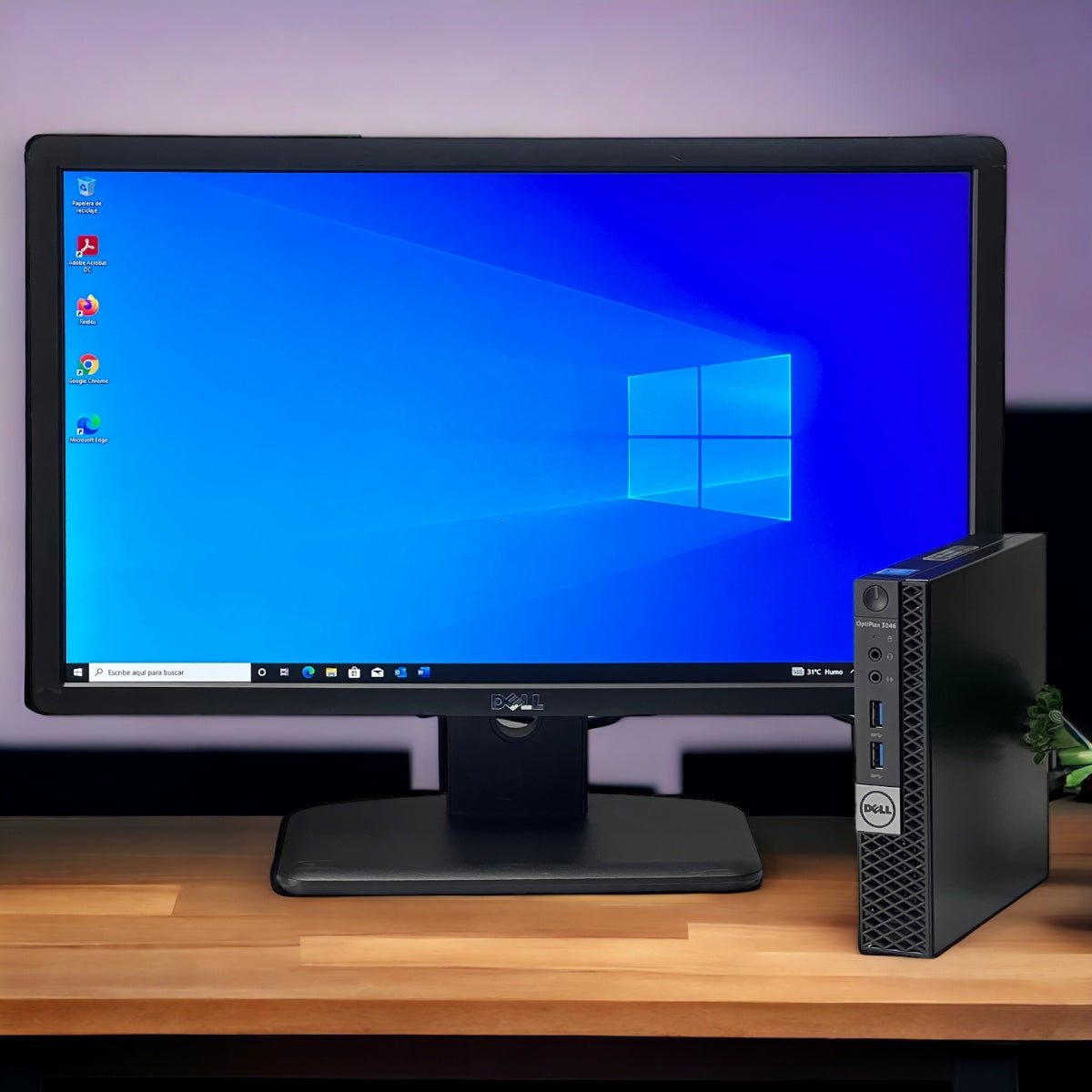 Computadora Dell OptiPlex 3040 + Monitor Dell 19” – Core i5 6ta Gen | 16GB RAM | SSD 500GB | Windows 10
