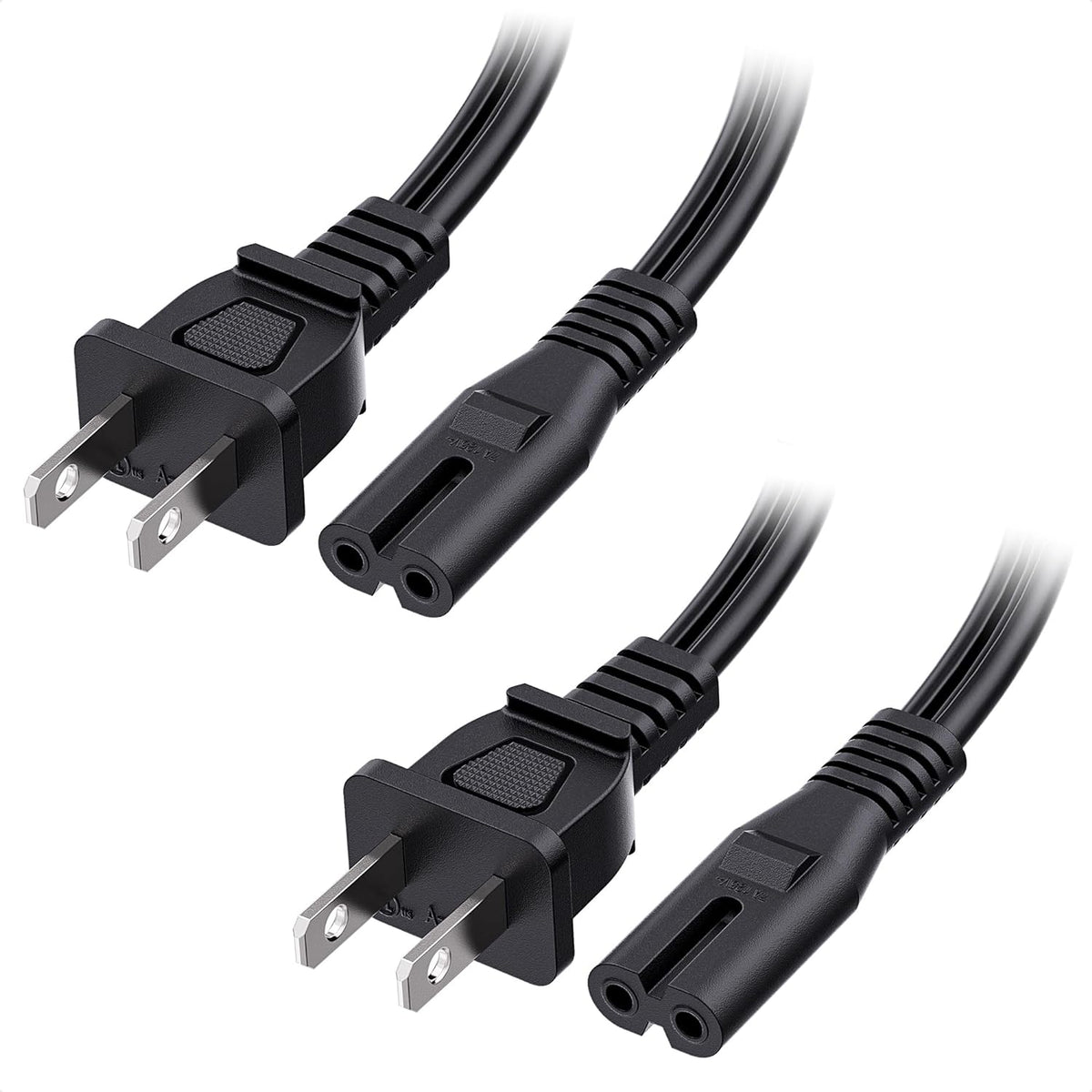 Cable de alimentación de 2 clavijas, Universal para TV, Xbox One, Impresoras etc