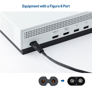 Cable de alimentación de 2 clavijas, Universal para TV, Xbox One, Impresoras etc