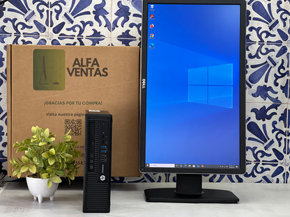 Computadora HP ProDesk 800 G1 USFF Core i5 4ta Gen  16GB RAM SSD 480GB + Monitor Dell 22” + Teclado y Mouse