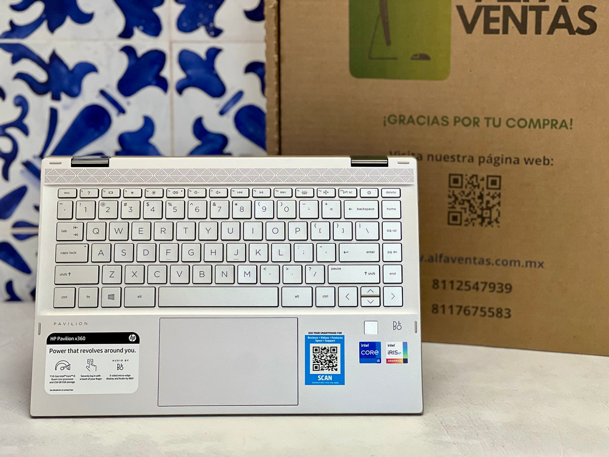 Laptop HP Pavilion x360 14" Convertible | Core i5 11va Gen | SSD 512GB | 8GB RAM | Pantalla Táctil 14" | Clase B