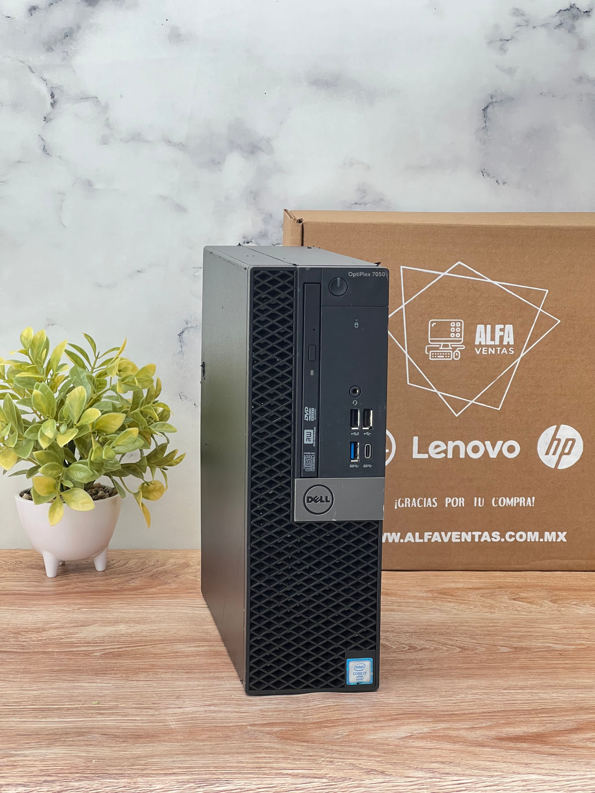 CPU DELL Optiplex 7050 SFF Core i7 7ma Gen SSD 256GB RAM 16GB DDR4 W10, Tarjeta de video 2GB