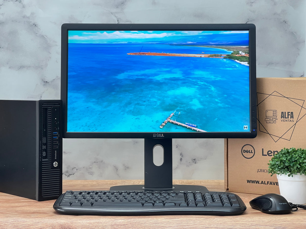 Computadora HP EliteDesk 800 G1 Core i5 4ta 16GB RAM SSD 256GB  Monitor Dell 22"