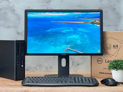 Computadora HP EliteDesk 800 G1 Core i5 4ta 16GB RAM SSD 256GB  Monitor Dell 22"