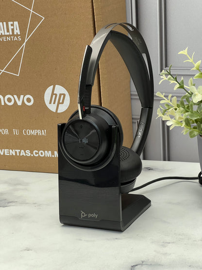 Audifonos Poly Voyager Focus 2  Inalámbrico Bluetooth Con Micrófono (BASE CON CABLE  TIPO C )