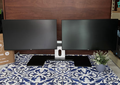 2 Monitores Dell 24” Full HD HDMI + Base Dual  | Setup Profesional Oficina / Trading