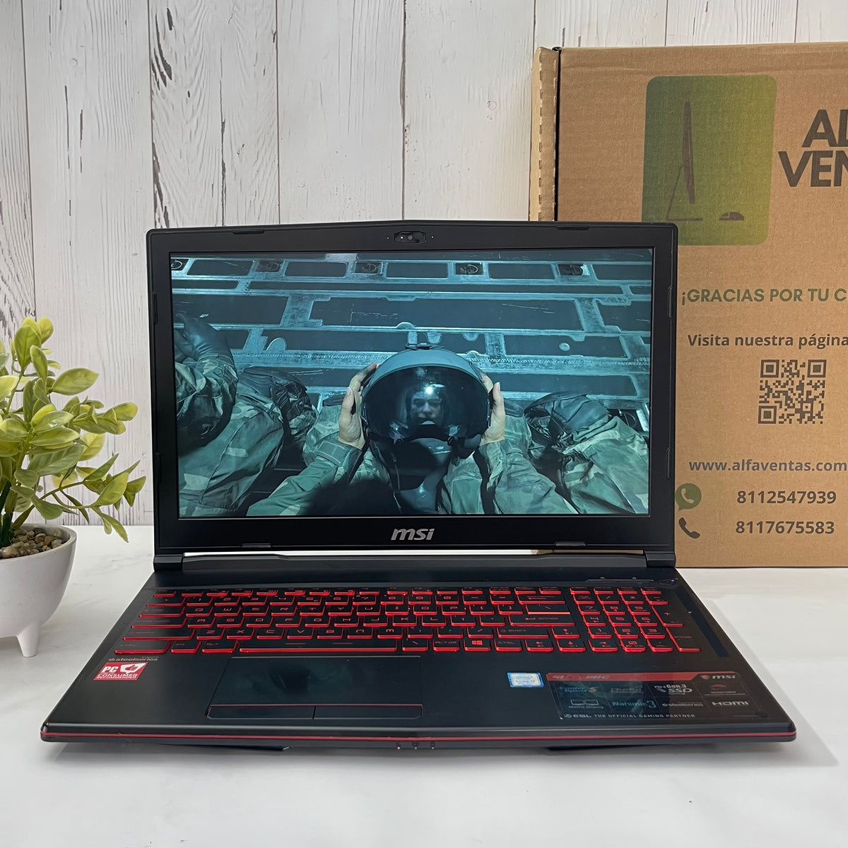 Laptop Gamer MSI GL63 8RC | Core i7 8va Gen | 16GB RAM | SSD 480GB | GTX 1050 4GB | Clase B