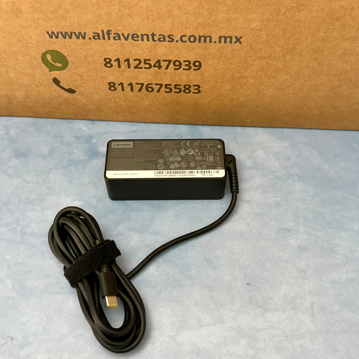 Cargador tipo C Lenovo Original 45W USB-C 20V 2.25A ( de uso)