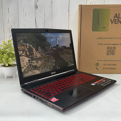 Laptop Gamer MSI GL63 8RC | Core i7 8va Gen | 16GB RAM | SSD 480GB | GTX 1050 4GB | Clase B