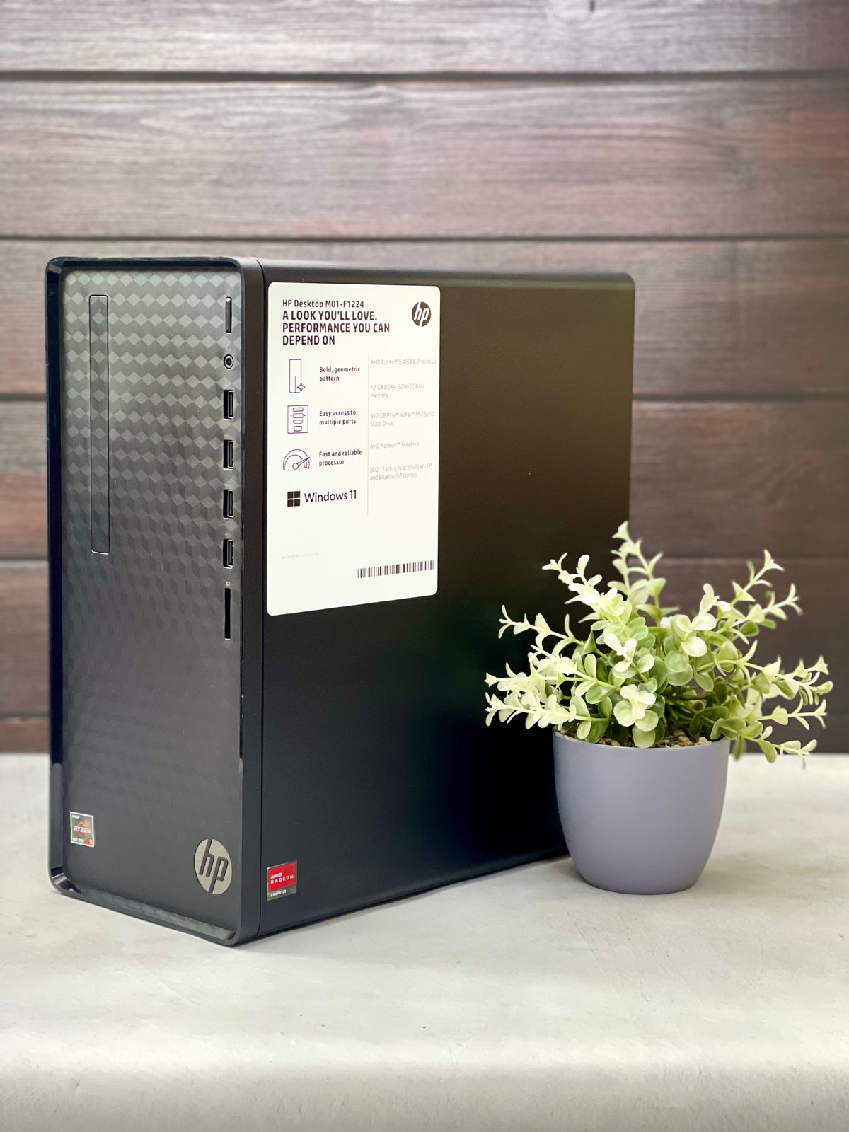 CPU HP DESKTOP M01-F1224 Ryzen 5 4600G | 12GB RAM | 512GB SSD | Windows 11
