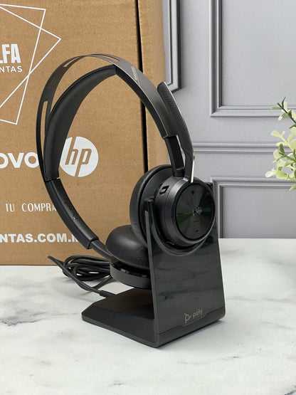 Audifonos Poly Voyager Focus 2  Inalámbrico Bluetooth Con Micrófono (BASE CON CABLE  TIPO C )