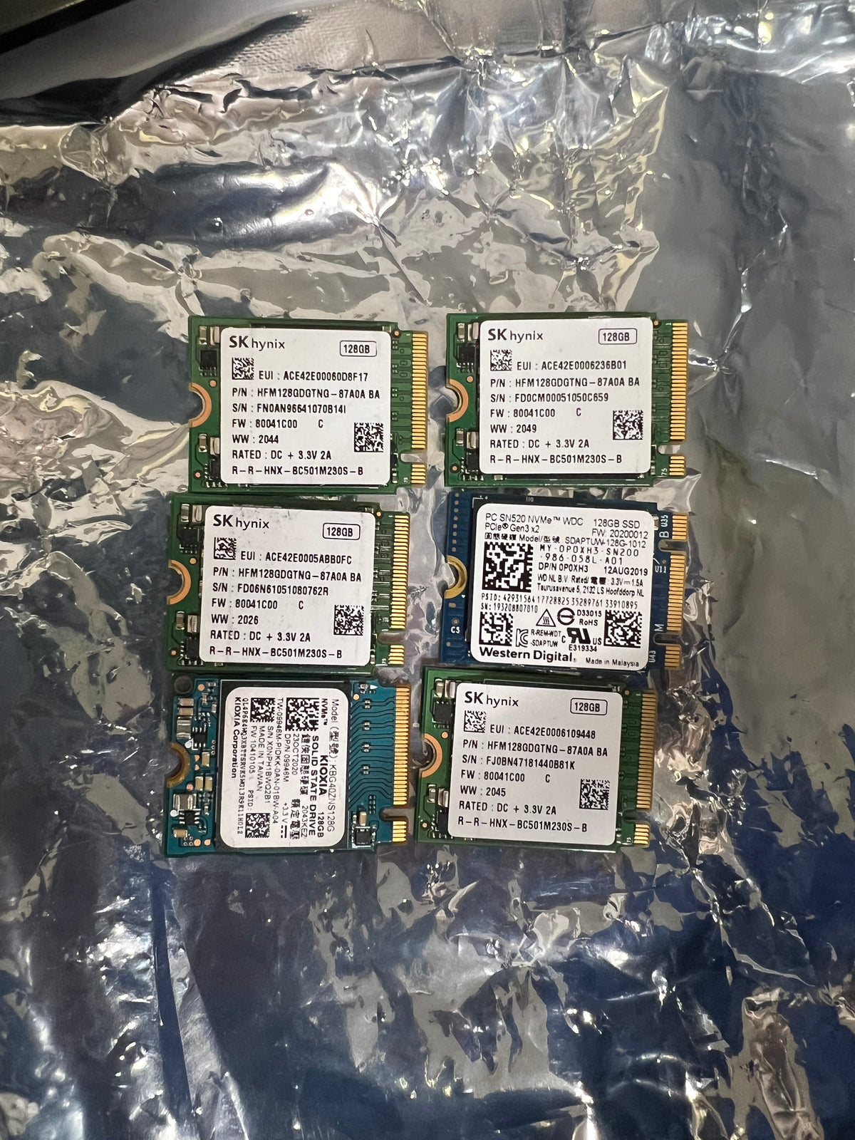SSD 128GB M.2 2230 PCIe NVMe SKhynix, Kioxia, WD