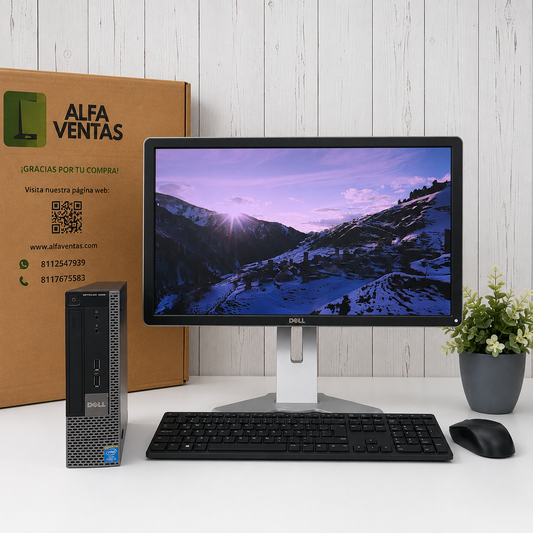 Computadora Completa Dell OptiPlex 9020 USFF | Core i5 4ta Gen | 8GB RAM | SSD 240GB | Monitor Dell 23" | Teclado y Mouse Alámbricos