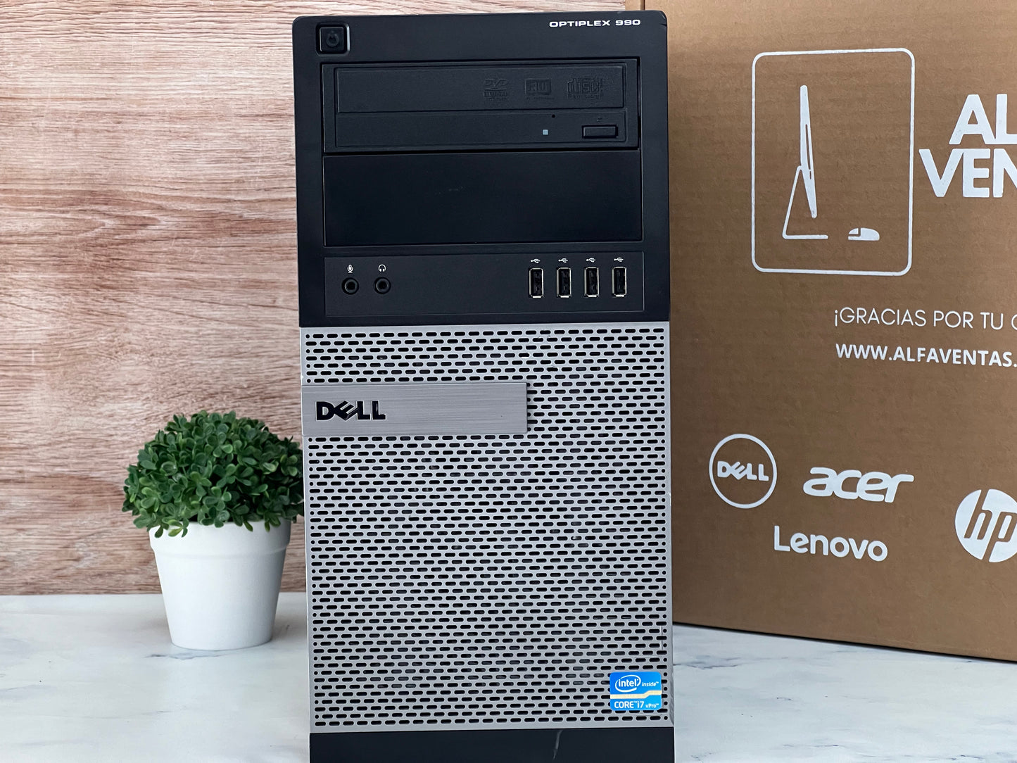 CPU Dell Optiplex 990 TORRE Core i7 2da Gen SSD 240gb RAM 8gb, Windows 10 Pro