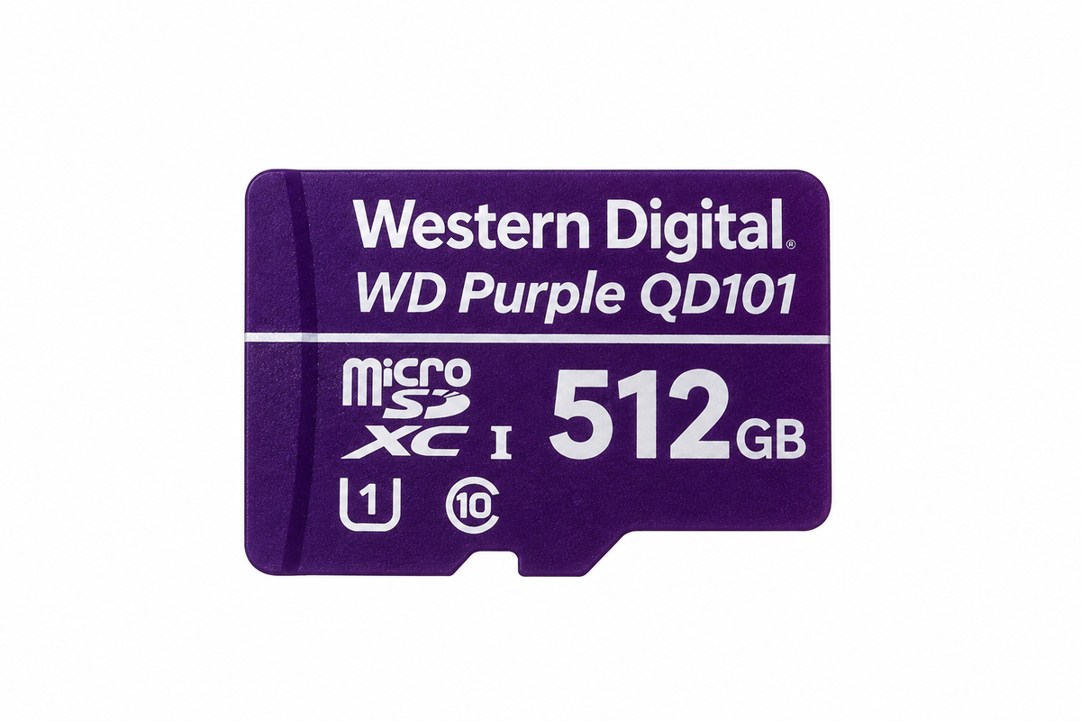 Tarjeta de Memoria Western Digital WD Purple QD101 | 512GB | microSDXC | UHS-I | Clase 10 | Videovigilancia