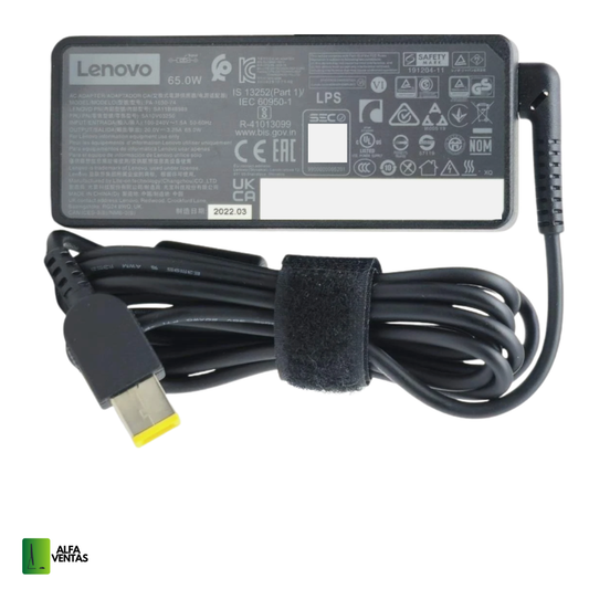 Cargador Lenovo punta cuadrada 65w Original (uso) 20v 3.25A  Lenovo ThinkPad, IdeaPad, Yoga, Edge y V-Series