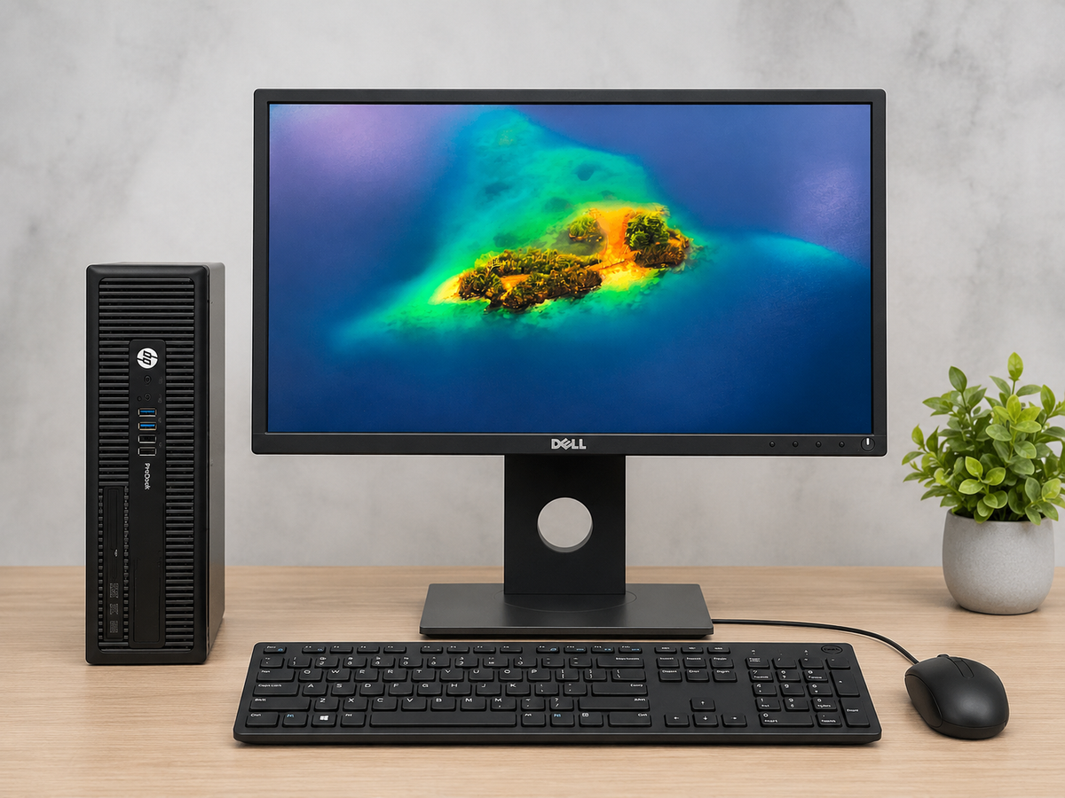 Computadora HP EliteDesk 705 G1 SFF AMD A4 PRO SSD 240GB 16GB MONITOR DELL 22