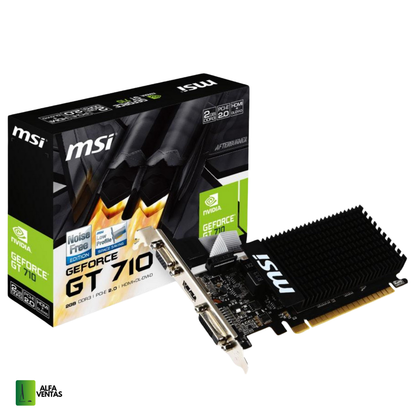 Tarjeta Gráfica MSI NVIDIA GeForce GT 710 2GB DDR3 HDMI VGA DVI