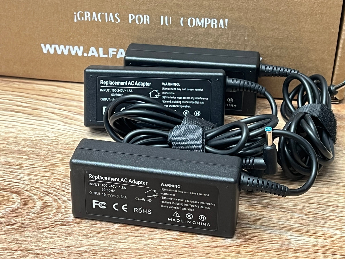 Cargador Compatible HP 65W – 19.5V 3.33A | Punta Azul 4.5 × 3.0 mm