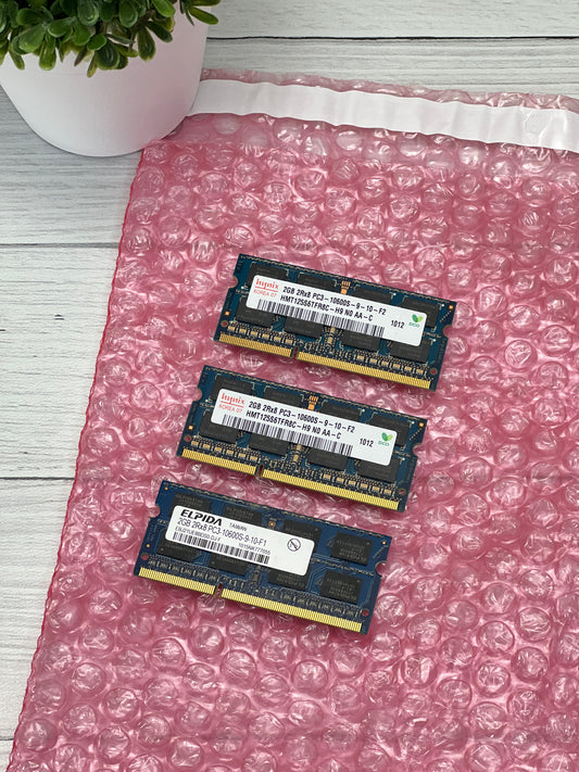 Memoria RAM DDR3 2GB Sodimm 1333Mhz PC3-10600S Para Laptop o AIO