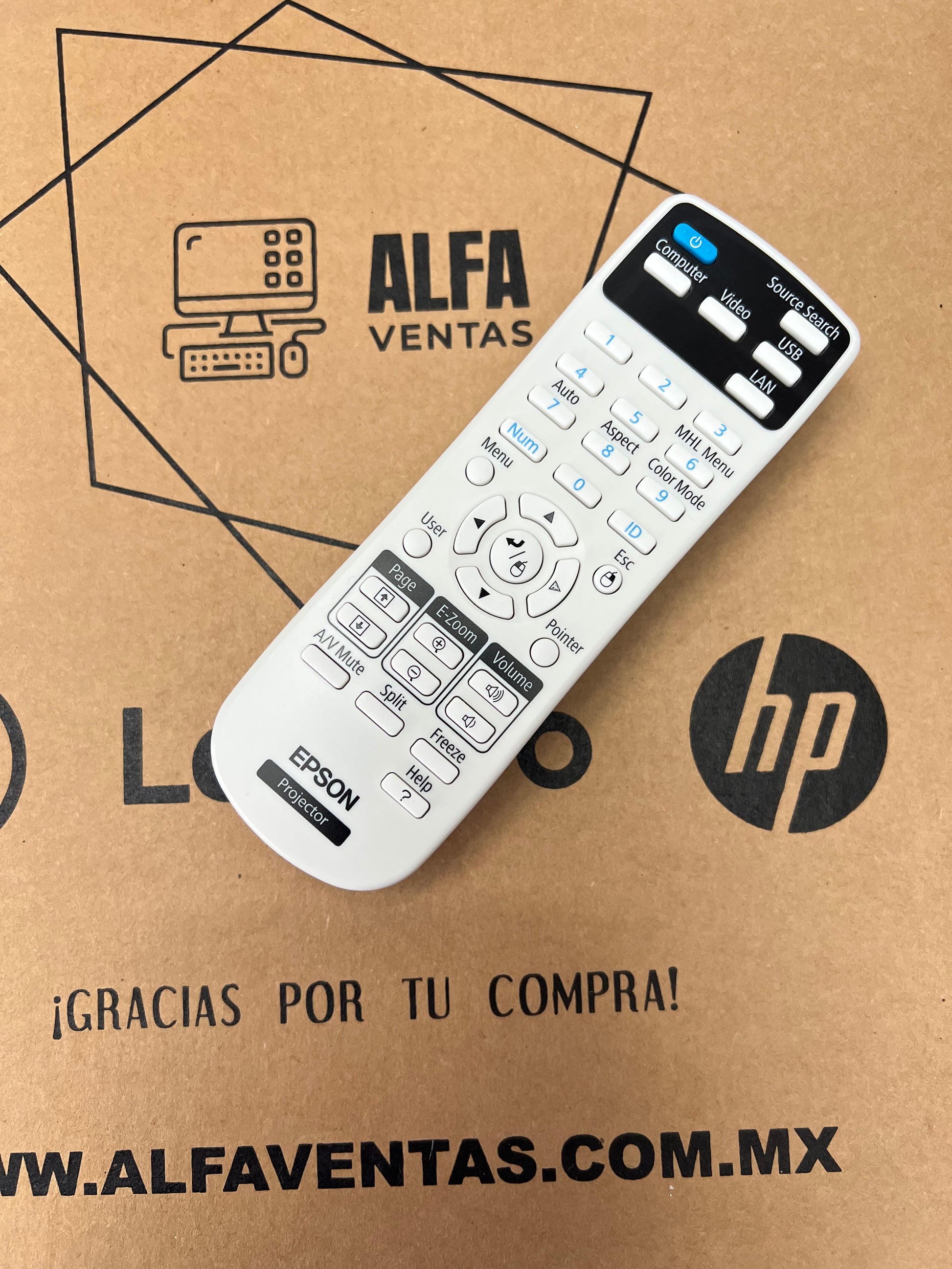 Control Remoto Epson Original para Proyector | Modelo 16137170 | Compatible con PowerLite y EX Series