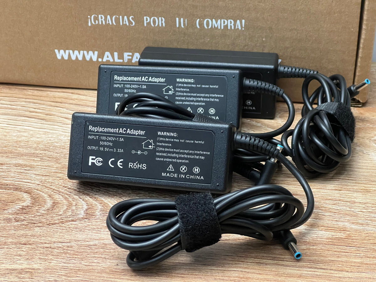 Cargador Compatible HP 65W – 19.5V 3.33A | Punta Azul 4.5 × 3.0 mm