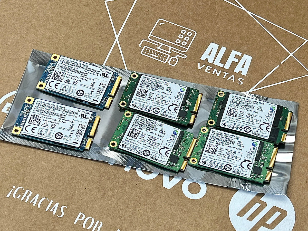 SSD mSATA 256GB Samsung / SanDisk / Micron / Lite-On – Ideal para Laptop