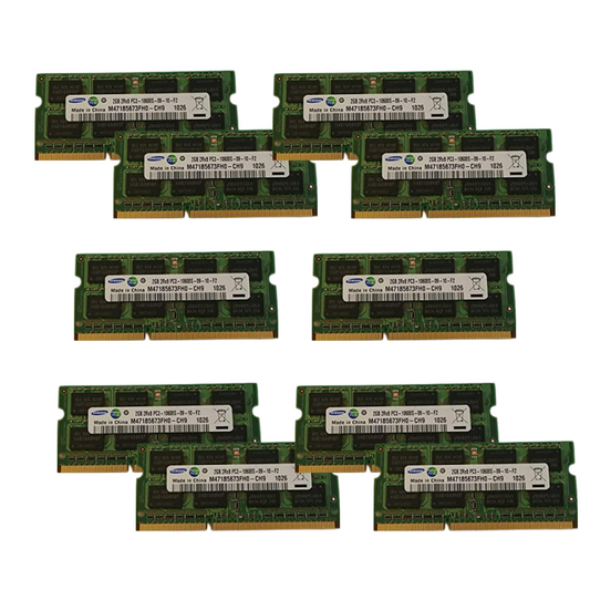 Lote de 10 Memorias RAM DDR3 SODIMM 2GB 1333MHz – Para Laptop y AIO