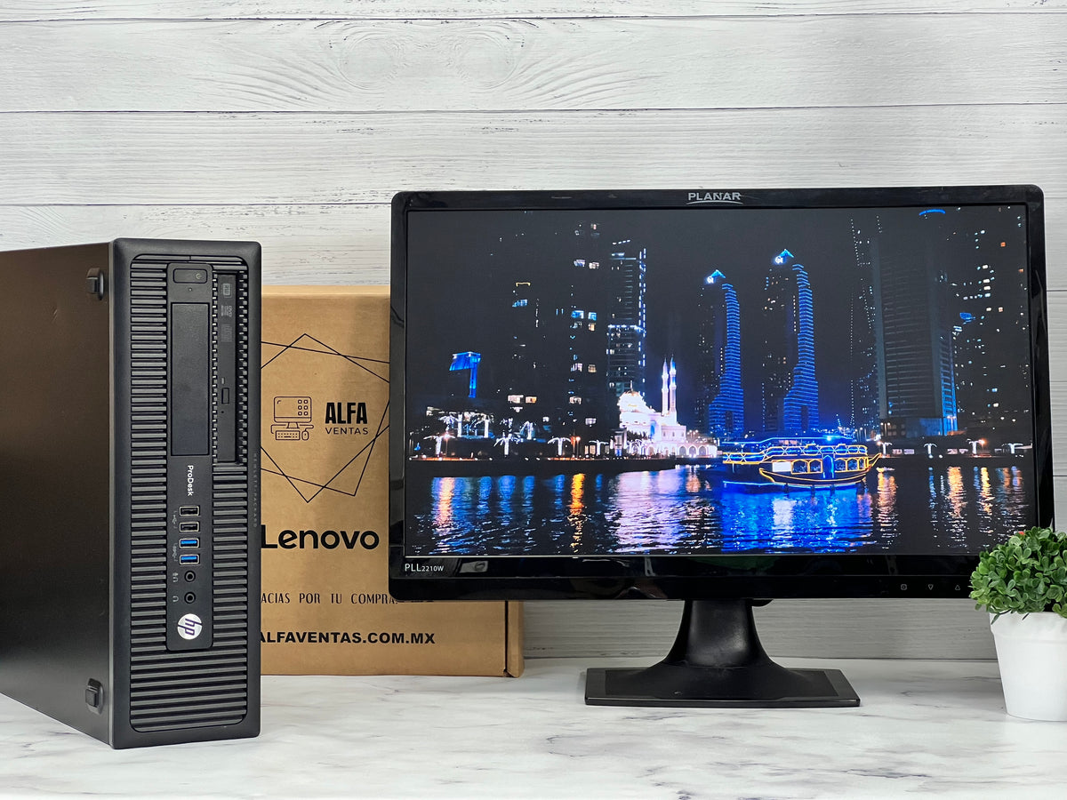 Computadora HP EliteDesk 600/800 G1 Core i5 4ta gen SSD 480GB RAM 16GB Windows, Monitor 22"