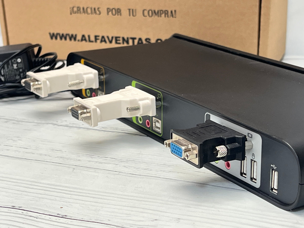 Switch / Conmutador Belkin KVM SOHO F1DD102L | 2 Puertos | USB | DVI | Multiplataforma