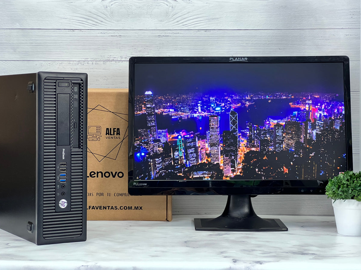 Computadora HP EliteDesk 600/800 G1 Core i5 4ta gen SSD 480GB RAM 16GB Windows, Monitor 22"