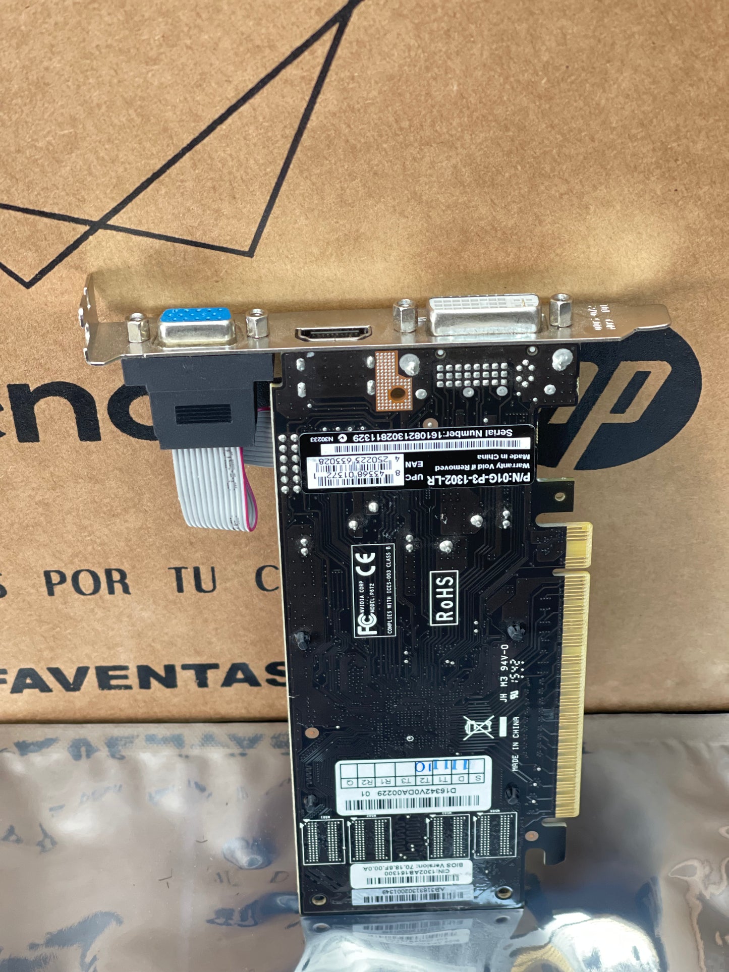 Tarjeta Gráfica NVIDIA GeForce 400s 1GB alto perfil, VGA-DVI-HDMI