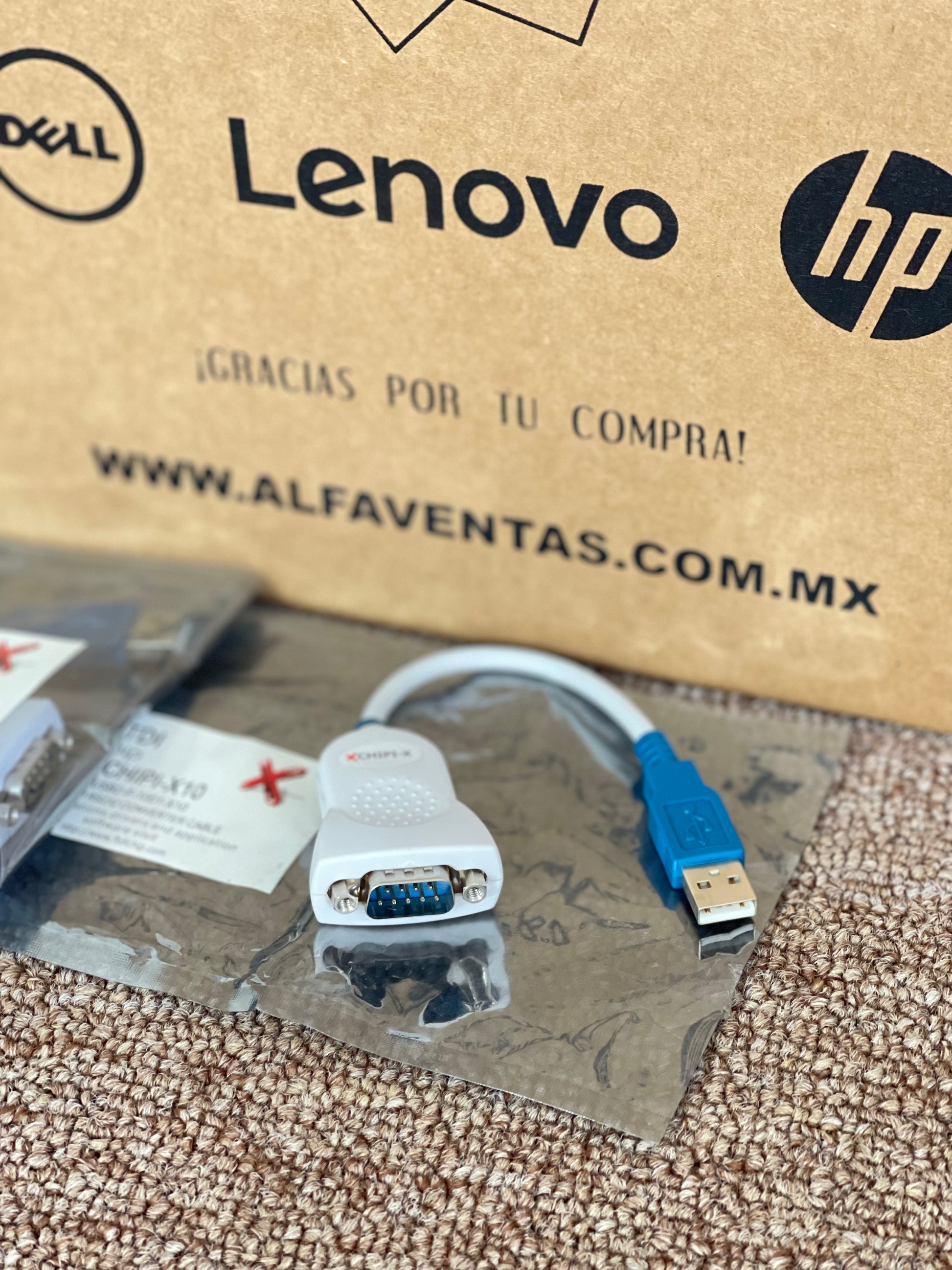 Cable convertidor USB a RS232, 10 cm, máximo 250 kbaudios