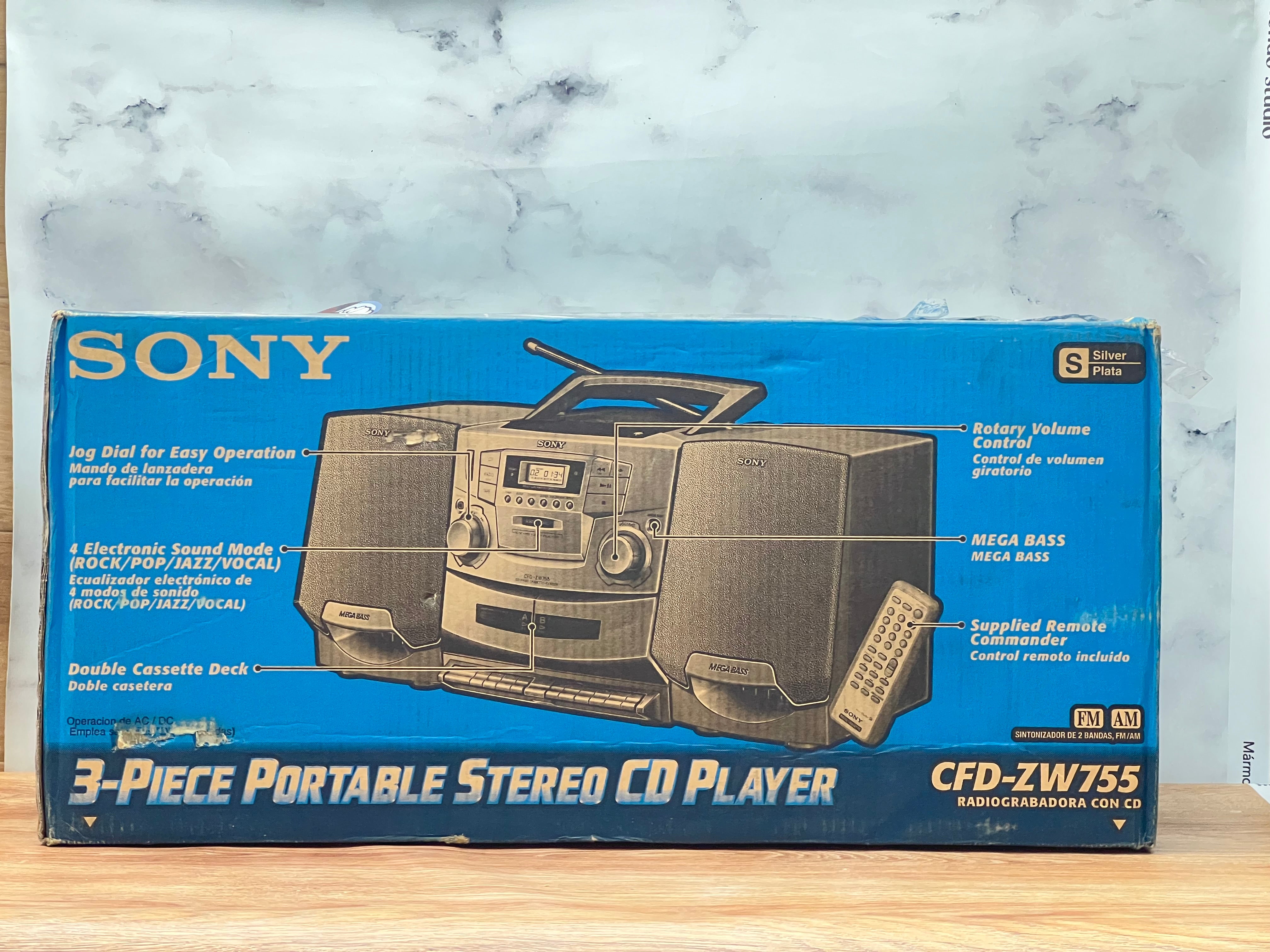 Reproductor SONY reproductor de casete doble portátil grabador reproductor de cd radio