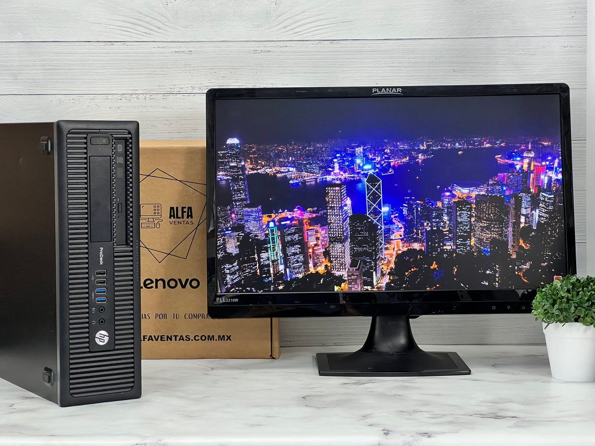 Computadora HP EliteDesk 600/800 G1 Core i5 4ta gen SSD 480GB RAM 16GB Windows, Monitor 22"