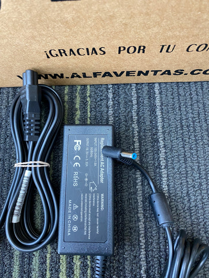 Cargador Compatible HP 65W – 19.5V 3.33A | Punta Azul 4.5 × 3.0 mm