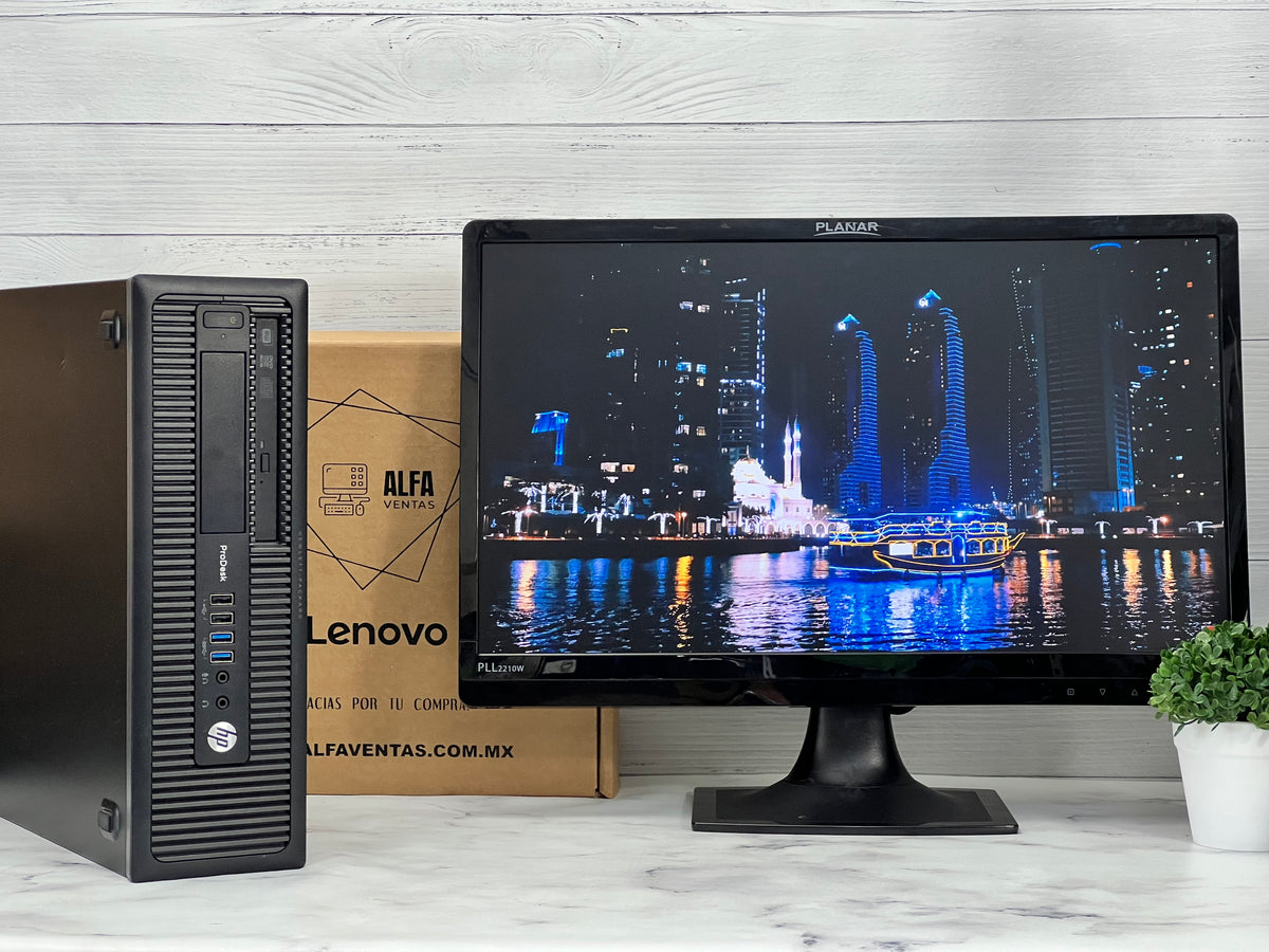 Computadora HP EliteDesk 600/800 G1 Core i5 4ta gen SSD 480GB RAM 16GB Windows, Monitor 22"