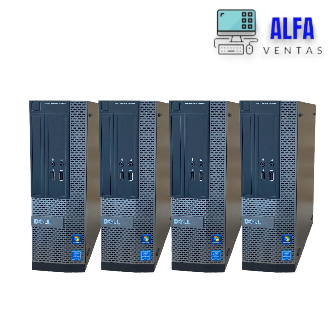 Lote de 4 CPU DELL Optiplex 3020 SFF Pentium SSD 120GB 8GB DDR3 Windows 10